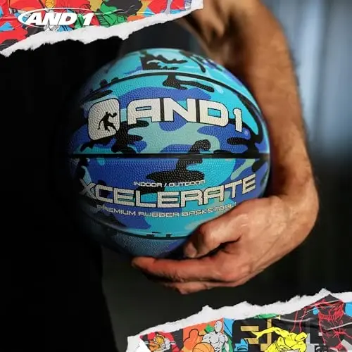 AND1 Xcelerate Rubber Basketball: Official Regulation Size 7 (29.5”) Streetball, Made for Indoor/Outdoor Games - 3