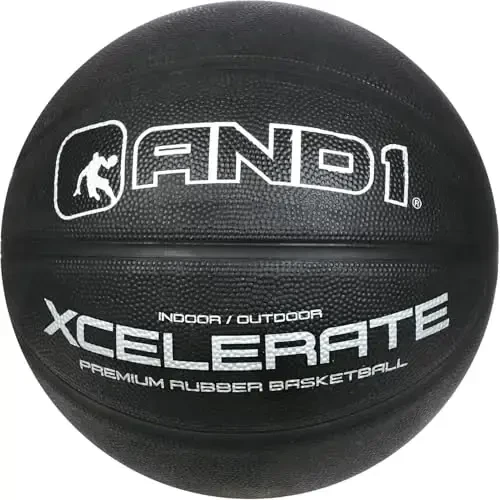 AND1 Xcelerate Rezina Basketbol Topi: Rasmiy Reglament Hajmi 7 (29.5”) Ko'cha to'pi, Ichki/Tashqi O'yinlar uchun ishlangan 