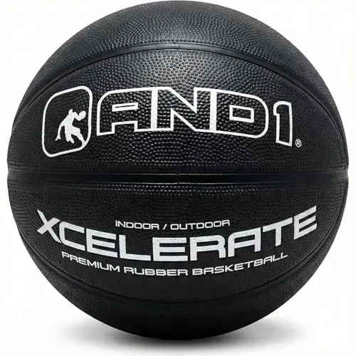 AND1 Xcelerate Rezina Basketbol Topi: Rasmiy Reglament Hajmi 7 (29.5”) Ko'cha to'pi, Ichki/Tashqi O'yinlar uchun ishlangan - 1