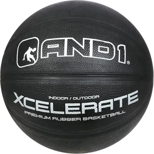 AND1 Xcelerate Rubber Basketball: Official Regulation Size 7 (29.5”) Streetball, Made for Indoor/Outdoor Games - AND1