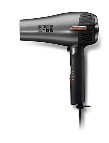 Andis 80280 Fold-n-go 1875 Watt Ceramic Ionic Dryer, Retractable Cord, Lightweight with Professional Blowout Results, Quick Drying Blow Dryer, Black/Silver - 1