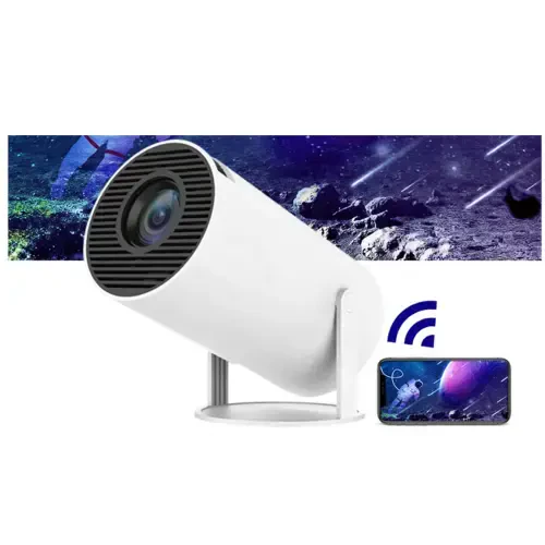 Android 11 ga ega mini proyektor, 4K 1080P Full HD ni qo‘llab-quvvatlovchi ko‘chma proyektor, WiFi6 BT5.0 avtomatik gorizontal tuzatish funksiyasiga ega aqlli proyektor, 180 grad aylanadigan ochiq proyektor - YOLISPA (1)