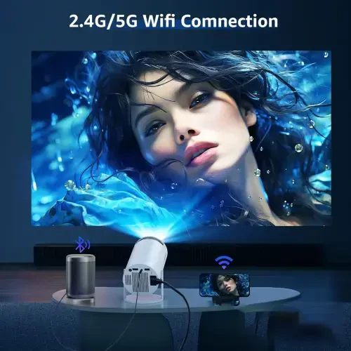 Android 11.0 Smart Projector , Mini Portable Movie Projector with WiFi and Bluetooth, Full HD Native 720P , 1080P Supported - 3