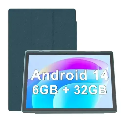 Android planshet 10 dyuymli planshet g'ilofi bilan Stylus Android 14 planshetlar 6 GB RAM 32 GB ROM 1 TB kengaytmani qo'llab-quvvatlash 6000 mah batareya 10,1