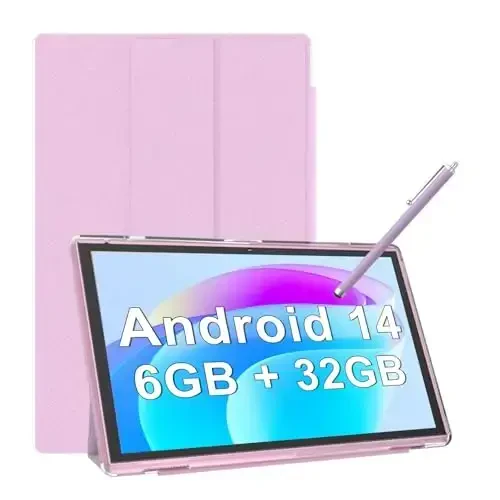 Android planshet 10 dyuymli planshet g'ilofli ekran stilus Android 14 planshetlar 6 GB RAM 32 GB ROM 1 TB kengaytmani qo'llab-quvvatlash 6000 mah batareya 10,1