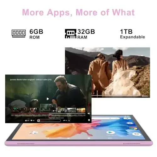 Android planshet 10 dyuymli planshet g'ilofli ekran stilus Android 14 planshetlar 6 GB RAM 32 GB ROM 1 TB kengaytmani qo'llab-quvvatlash 6000 mah batareya 10,1