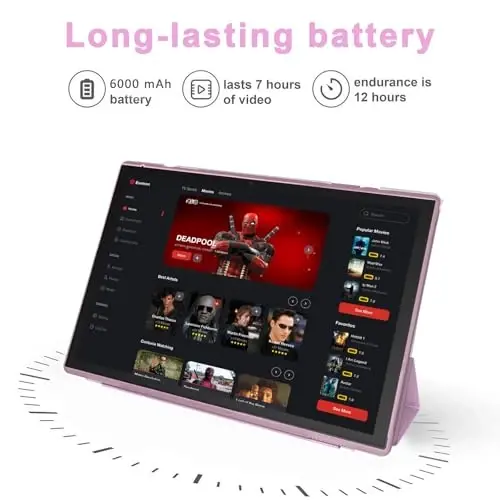 Android planshet 10 dyuymli planshet g'ilofli ekran stilus Android 14 planshetlar 6 GB RAM 32 GB ROM 1 TB kengaytmani qo'llab-quvvatlash 6000 mah batareya 10,1