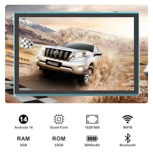 Android Tablet 10 Inch Tablet With Case Stylus Android 14 Tablets 6GB RAM 32GB ROM Support 1TB Expansion 6000mah Battery 10.1