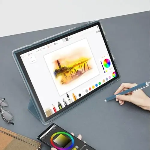 Android Tablet 10 İnç Tablet Kılıflı Kalemli Android 14 Tabletler 6GB RAM 32GB ROM 1TB'a Kadar Genişletme 6000mah Batarya 10.1