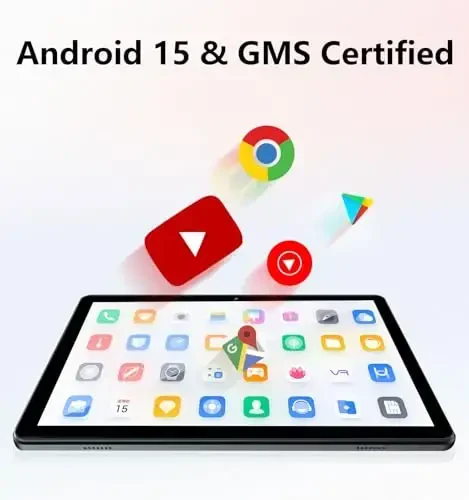ECOPAD 10.1 Inch Tablet, Android 15 Tablets 12GB(4+8) RAM / 64GB ROM / 1TB SD Card Expansion, 1280x800 IPS HD Touchscreen, 6000mAh Battery, Bluetooth 5.0, Dual Cameras, GMS, Dual Band WiFi, Black - 2