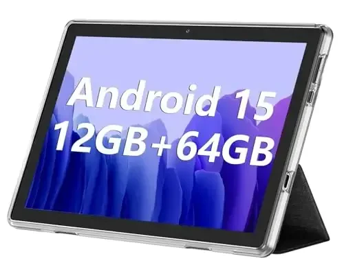 ECOPAD 10.1 Inch Tablet, Android 15 Tablets 12GB(4+8) RAM / 64GB ROM / 1TB SD Card Expansion, 1280x800 IPS HD Touchscreen, 6000mAh Battery, Bluetooth 5.0, Dual Cameras, GMS, Dual Band WiFi, Silver - 4