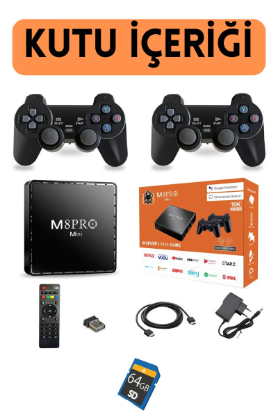 Android TV Box 2.4g 10k Ultra HD 2gb Ram 64gb Storage 10000 Retro Game Console Game Stick M8 Pro - 8