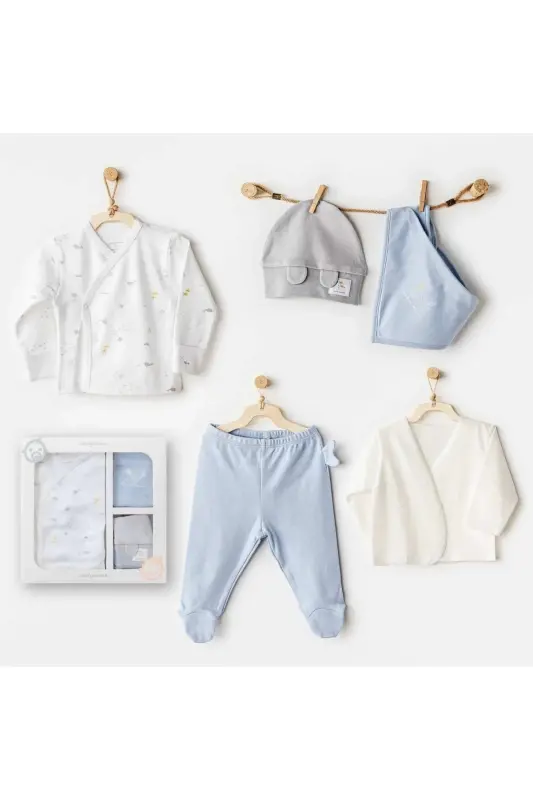 Andywawa AC25600 Ocean Is My Happy Place 5-Piece Hospital Gown White - 1