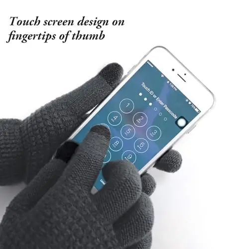 Aneco Winter Warm Knitted Sets Buffalo Plaid Scarf Beanie Hat Touch Screen Gloves and Winter Ear Warmer Set for Men or Women - ANECO (1)