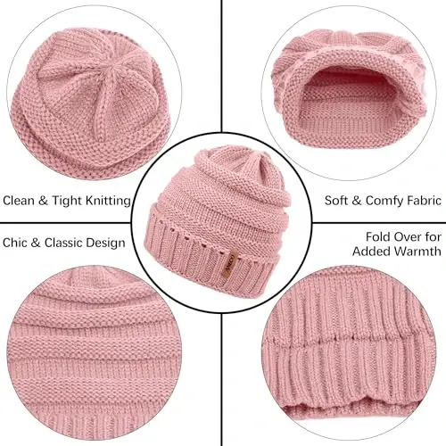 Aneco Winter Warm Sets Knitted Scarf Beanie Hat Touch Screen Gloves and Winter Ear Warmer for Men or Women - 4
