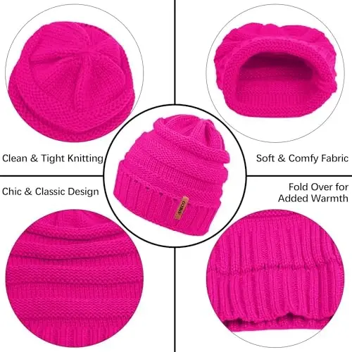 Aneco Winter Warm Sets Knitted Scarf Beanie Hat Touch Screen Gloves and Winter Ear Warmer for Men or Women - 4
