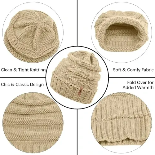 Aneco Winter Warm Sets Knitted Scarf Beanie Hat Touch Screen Gloves and Winter Ear Warmer for Men or Women - 3