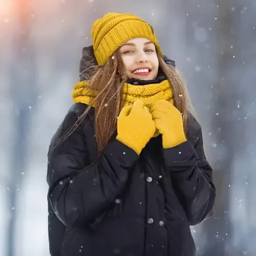 Aneco Winter Warm Sets Knitted Scarf Beanie Hat Touch Screen Gloves and Winter Ear Warmer for Men or Women - 7