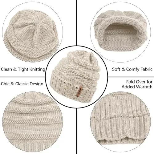 Aneco Winter Warm Sets Knitted Scarf Beanie Hat Touch Screen Gloves and Winter Ear Warmer for Men or Women - 4
