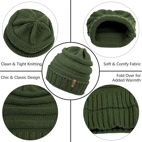 Aneco Qishki Issiq Komplektlar Trikotaj Sharf Beanie Shlyapa Sensorli Ekran Qo'lqoplari va Erkaklar yoki Ayollar uchun Qishki Quloq Isitgich - 3