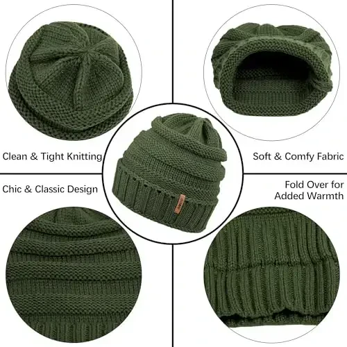 Aneco Qishki Issiq Komplektlar Trikotaj Sharf Beanie Shlyapa Sensorli Ekran Qo'lqoplari va Erkaklar yoki Ayollar uchun Qishki Quloq Isitgich - 3