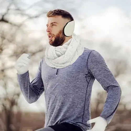 Aneco Qishki Issiq To'plamlar Trikotaj Sharf Beanie Shlyapa Sensorli Ekranli Qo'lqoplar va Erkaklar yoki Ayollar uchun Qishki Quloq Isitgich - 7