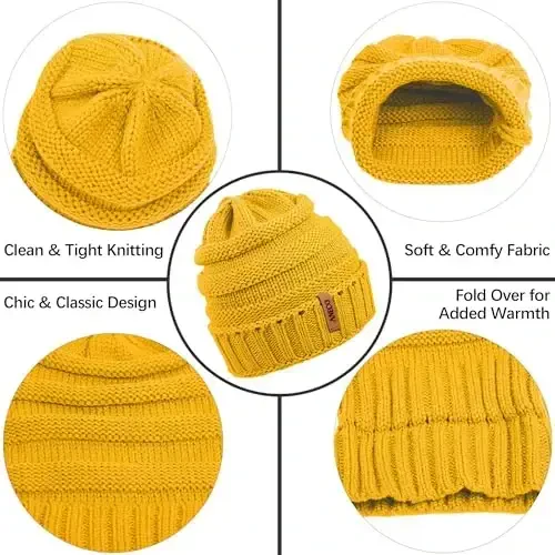 Aneco Winter Warm Sets Knitted Scarf Beanie Hat Touch Screen Gloves and Winter Ear Warmer for Men or Women - 3