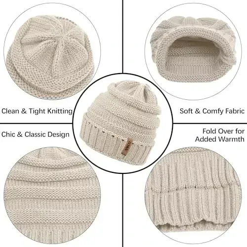Aneco Winter Warm Sets Knitted Scarf Beanie Hat Touch Screen Gloves and Winter Ear Warmer for Men or Women - 4