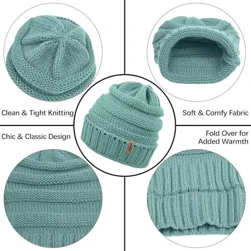 Aneco Winter Warm Sets Knitted Scarf Beanie Hat Touch Screen Gloves and Winter Ear Warmer for Men or Women - 4