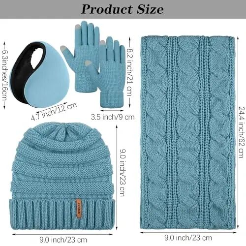 Aneco Winter Warm Sets Knitted Scarf Beanie Hat Touch Screen Gloves and Winter Ear Warmer for Men or Women - Aneco (1)
