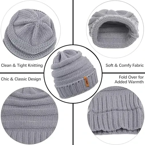 Aneco Winter Warm Sets Knitted Scarf Beanie Hat Touch Screen Gloves and Winter Ear Warmer for Men or Women - 3