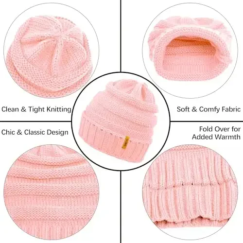 Aneco Winter Warm Sets Knitted Scarf Beanie Hat Winter Ear Warmer and Touch Screen Gloves for Men or Women - 4