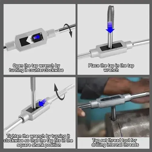 Anfrere 40 dona metrik rezba ochuvchi va rezba kesuvchi to'plami, Metrik standart rezba tiklash asboblar to'plami, Tashqi va ichki rezbalarni kesish uchun qo'pol va nozik rezbalar, Rezba kaliti bilan zaruriy ta'mirlash asboblar to'plami - 2