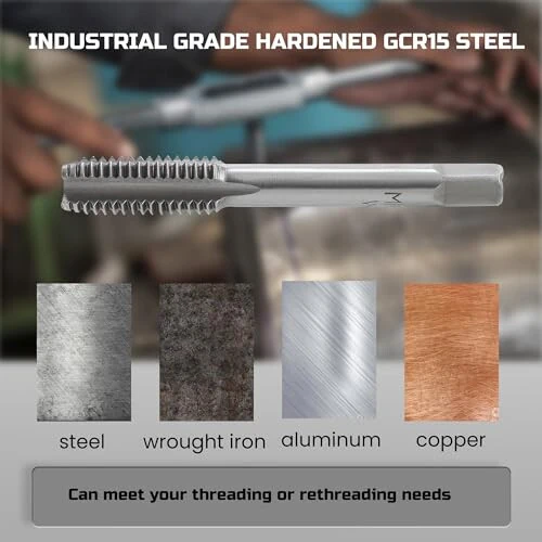 Anfrere 80pcs Tap and Die Set, SAE & Metric Tap Die Wrench Set, Metric Standard M3 to M12 Coarse Fine Rethreading Threads Bits for Cutting External and Internal Threads, NC, NF, NPT Repair Tools - 6