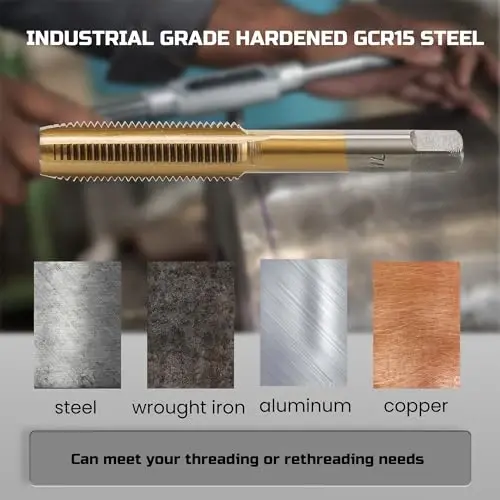 Anfrere Brass Coated 80pcs SAE & Metric Tap and Die Set, Metric Standard Rethreading Tool Kit, Coarse and Fine Threads for Cutting External and Internal Threads, Essential Repair Tool Kit with Case - 4