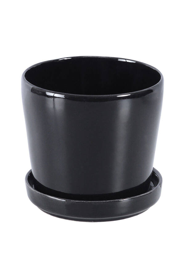 Angdesign Ceramic Pot with Saucer 14 Cm Black - 8