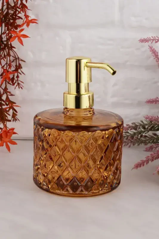 Angdesign Crystal Glass Liquid Soap Dispenser - Honey-Honey - 1