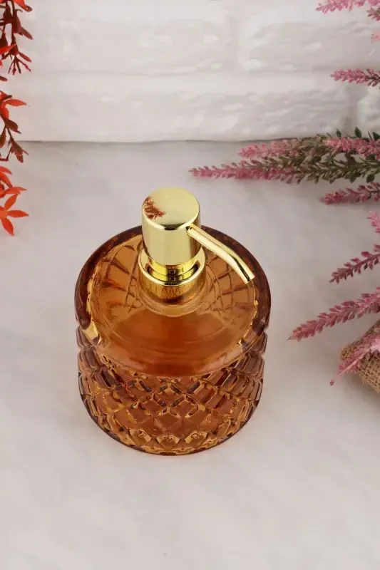 Angdesign Crystal Glass Liquid Soap Dispenser - Honey-Honey - 4
