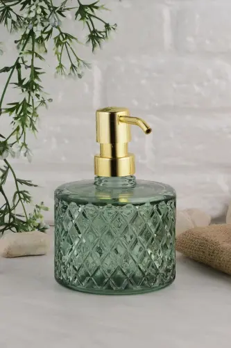 Angdesign Crystal Glass Liquid Soap Dispenser - Mint Green-Mint Green - 4