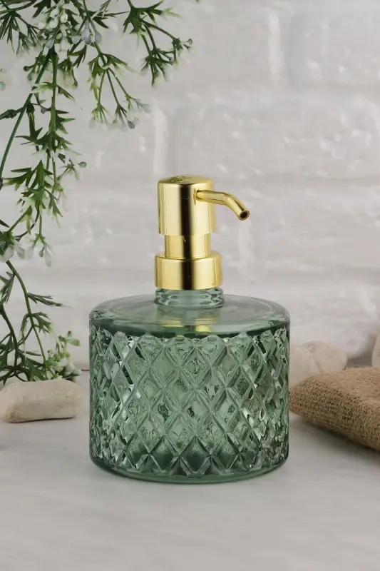 Angdesign Crystal Glass Liquid Soap Dispenser - Mint Green-Mint Green - 4