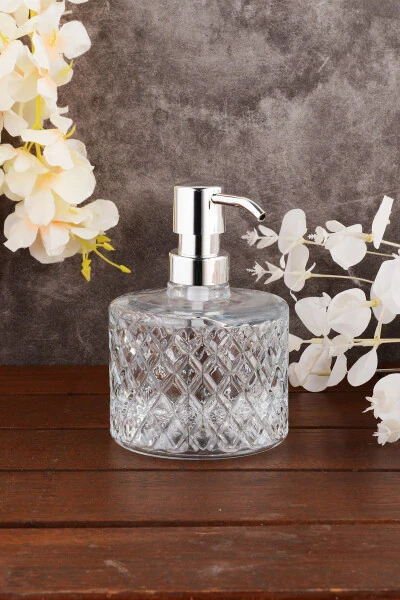 Angdesign Crystal Glass Liquid Soap Dispenser - Transparent - ANGDESİGN (1)