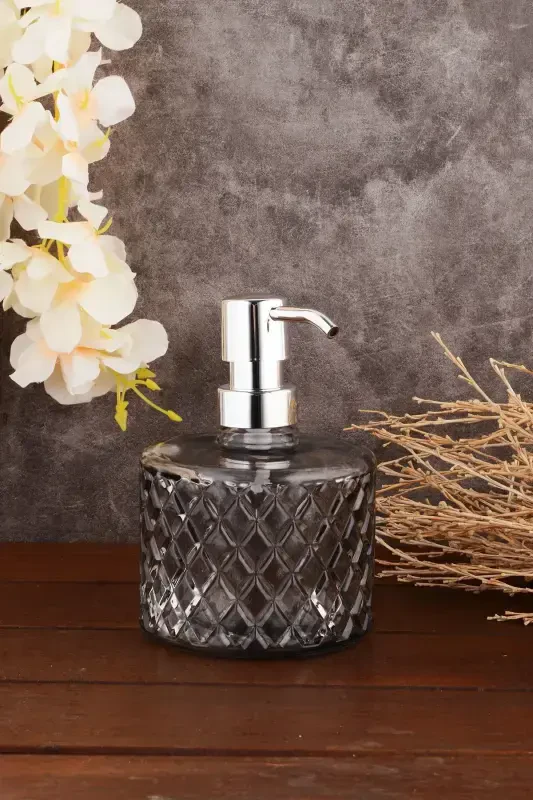 Angdesign Kristal Cam Sıvı Sabunluk - Füme-Füme - ANGDESİGN