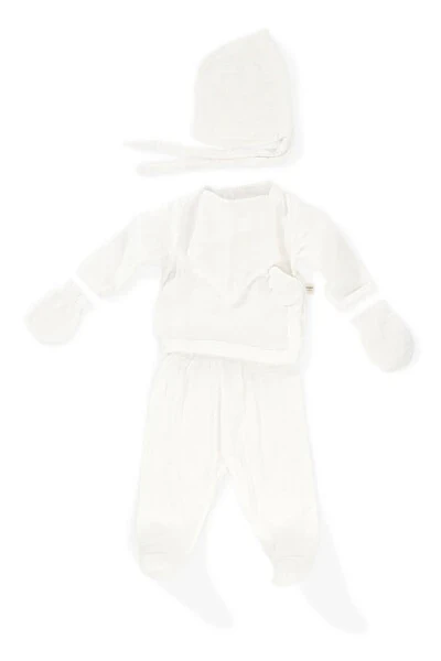 Angel Wings Muslin 5 Pack Newborn Set - White - WELLGRO (1)