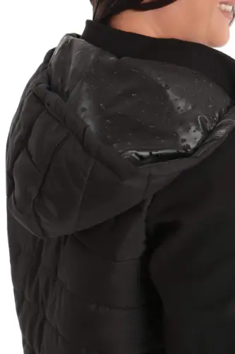 Angelino Arka Kapitone Ön kaşe Siyah Kaban - 7