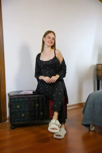 Angelino Ayollar 3-lik ertalabki pijama kostyumi 16103 - 3