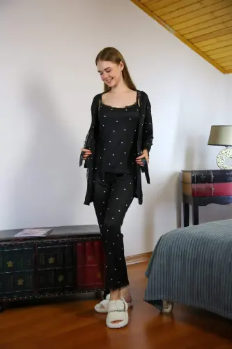 Angelino Ayollar 3-lik ertalabki pijama kostyumi 16103 - 4