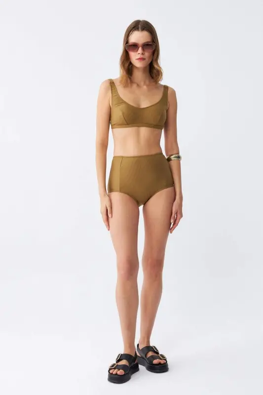 Angelino Ayollar Asosiy Xantal Push-up Yuqori Bel Bikini Kostyumi - 3
