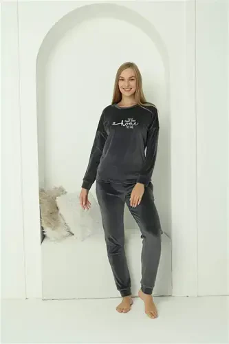 Angelino Ayollar Barkhot Kulrang Pijama To'plami 20624 - 1