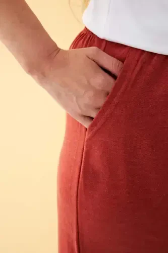 Angelino Ayollar G'isht Rangi Qulay Qolib Kaltali Shim - 5