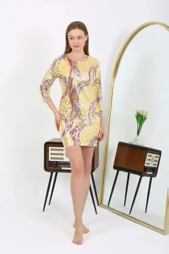 Angelino Ayollar Mikro Mato Mini Yaltiroq Libos 7421 Sariq - 3